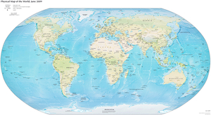 Physical  Map of the World, June 2009 - United States. Central Intelligence Agency.